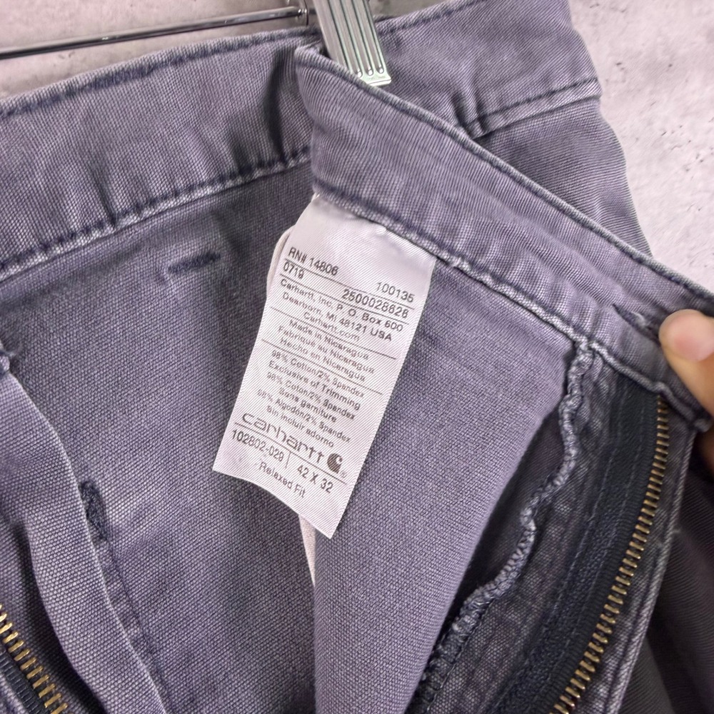 modern carhartt double knee pants washed mens 42x32 - Picture 4 of 9